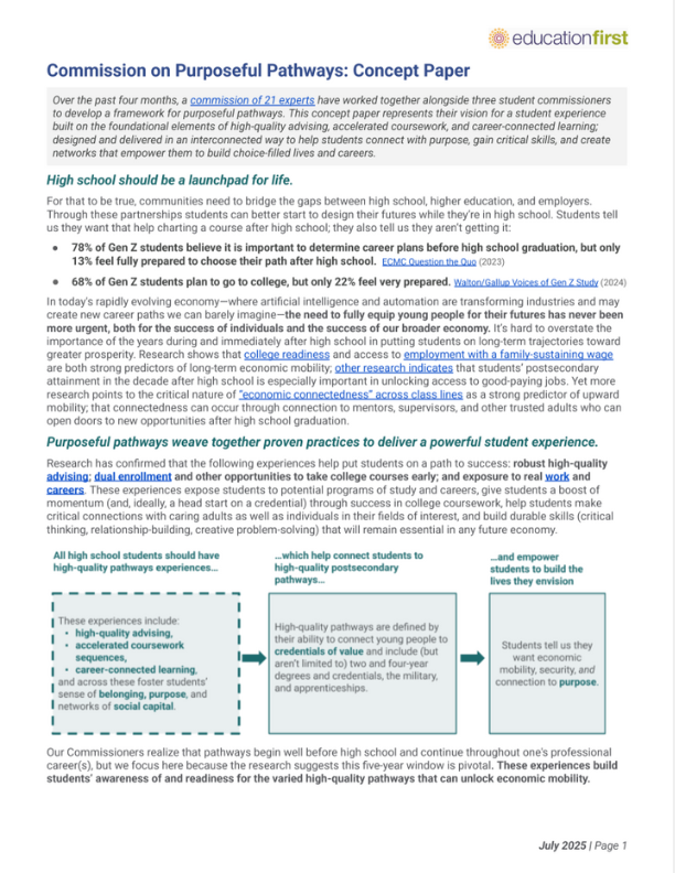 Commission on Purposeful Pathways Concept Paper